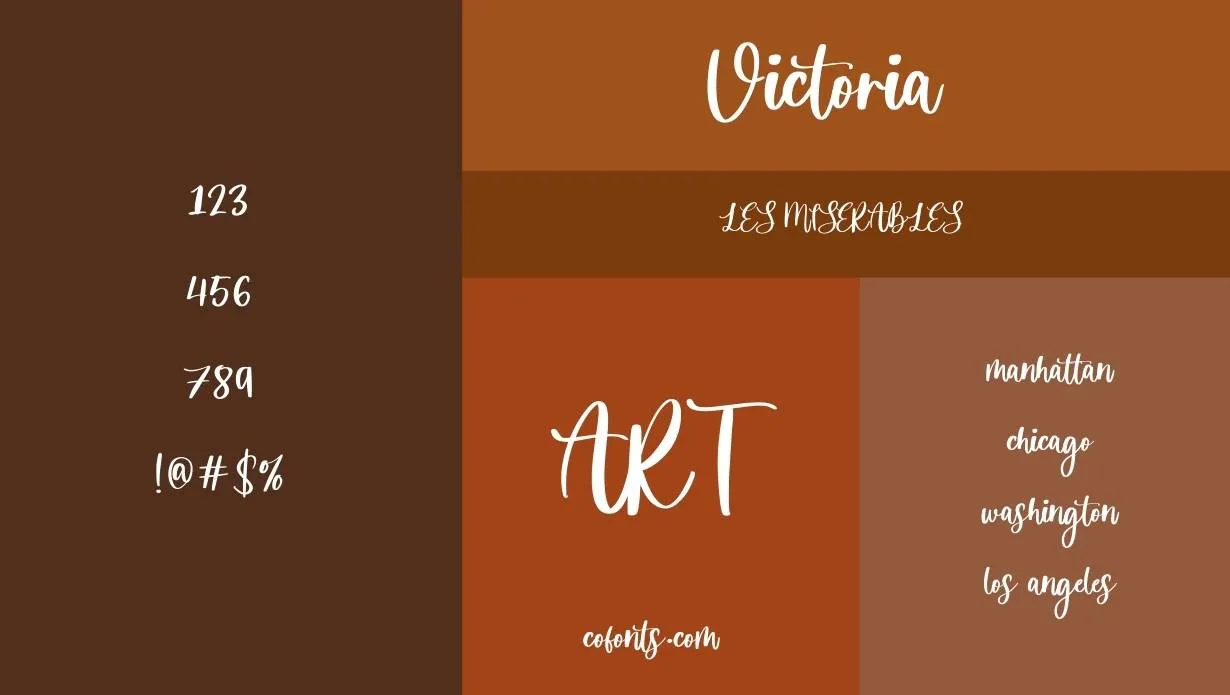 Victoria Font Free Download style variations