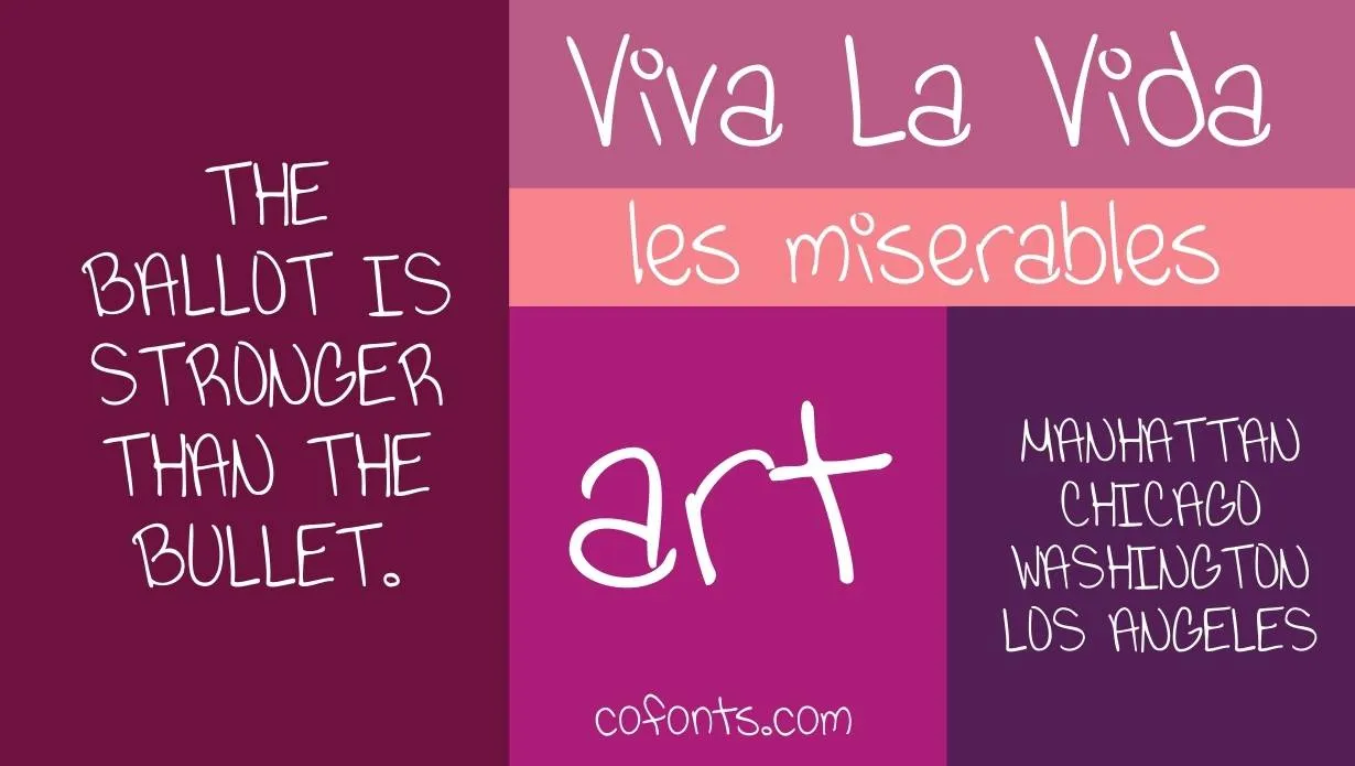 Viva La Vida Font Free Download style variations