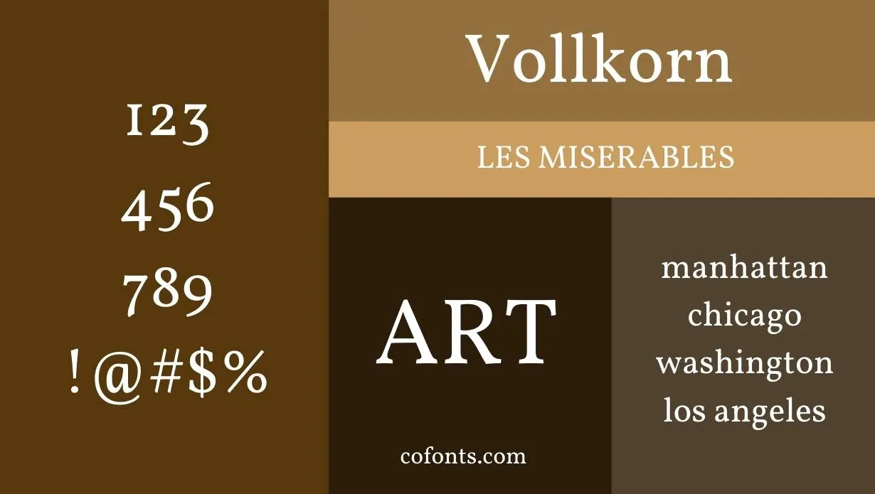 Vollkorn Font Free Download style variations