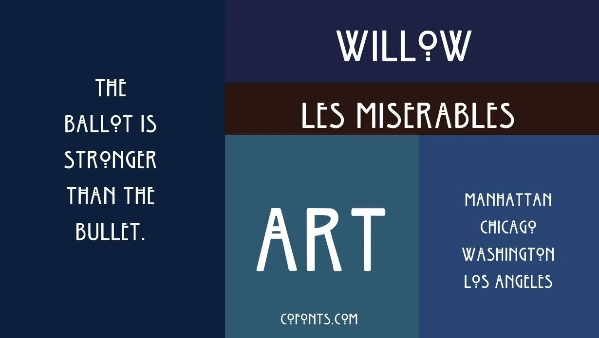 Willow Font Free Download style variations