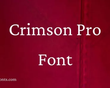 Crimson Pro Font